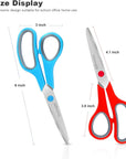 Scissors, 8" Scissors All Purpose Bulk Set of 6-Pack, Sharp Scissors for Office School Supplies Student Teacher Scissors Home Art Craft Sewing Fabric Scissor, Comfort Grip, Right/Left Handed