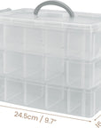 3 Layer Stackable Storage Container 30 Adjustable Compartments - Stackable Storage Box for Hot Wheels, Toys, Jewelry, Beads, Arts, Crafts, Washi Tape, - Sewing Box, Sewing Accessories Organizer