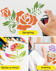 10 Pieces Flower Stencils Reusable Flower Stencils Templates for Painting on Wood Wall Floral Stencil for Painting on Furniture Canvas Paper Fabric