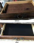 Self Adhesive Felt Fabric, Soft Velvet Drawer Liner, DIY Velvet Fabric for Art & Crafts, Jewelry Box Felt Liner, Solid Color Felt Wallpaper 15.8" X 158" (Black)