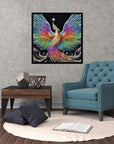 5D Phoenix Diamond Painting Kits for Adult, Fire Phoenix Full Drill round Diamond Cross Stitch Colorful Painting by Number Rhinestone Embroidery Arts Craft Diamond Art 12X12 Inch