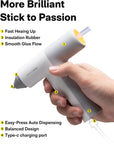 Glue Gun, Easyflow Hot Glue Gun with 40 Glue Sticks, Auto Dispensing, Fast Preheating Mini Hot Glue Gun, Cordless and Rechargeable, Kids DIY School Craft Quick Home Repairs, White