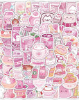 100Pcs Cute Snack Stickers Food Stickers Drink Stickers, Cute Small Stickers Set Kawaii for Teens/Boys/Girls/Adults