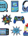 8 Pcs Video Game Embroidery Patches Green Pixelated Gaming Sew Iron on Embroidered Applique Repair Patch DIY Craft Accessories Gifts for Kids Boys Gamer Fans Enthusiasts Clothing Backpack Hat
