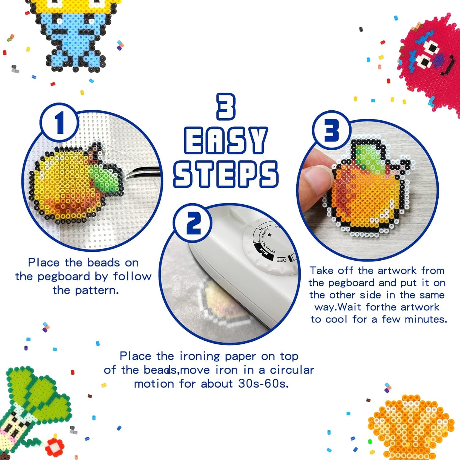 Mini Fuse Beads 24000 Mini Melty Beads 48 Colors Mini Iron Beads Compatible Mini Perler Beads Mini Hama Beads, 2.6Mm Mini  Beads