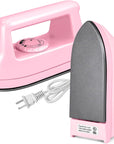 Mini Iron for Crafts Quilting, Travel Iron Household Iron Easy Iron Supplies Mini Electric Iron, Mini Heat Press Machine Sewing Sachine (Pink), White, Blue, Pink, Purple, Black, Rose Red