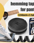 Hem Tape for Pants 2M (0.94Inch X 2.2Yds) Iron-On Instant Hem Tape, Permanent No Sew Hemming Tape, Washable Hem Adhesive Tape, Black Iron on Pants Shortening Tape, Hem Fabric Tape