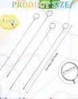 Loop Turner Sewing Tool, 4 Pieces Sewing Loop Turner Hook, Needle Hook, Crochet Sewing Supplies,Sewing Concepts, Tongue Crochet Tools,Needle Hooks with Latch for Fabric Tube Strips DIY(10.4 Inch)