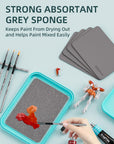 Stay Wet Palette for Acrylic Miniature Painting Kit, Paint Tray Palettes with 100PCS Pallet Paper, 4PCS Sponge, Brush Holder Mixing Paint Saver Palette for Warhammer 40K Model Paint