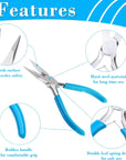 Jewelry Pliers,  4Pcs Jewelry Making Tools Kit with Needle Nose Pliers/Chain Nose Pliers, round Nose Pliers, Wire Cutters and Bent Nose Pliers for Crafts, Wire Wrapping, Jewelry Making Supplies