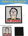 CPR Certified Patch, 1 Pc Embroidered Morale Patch with Hook Fastener Backing, Funny Meme Patches for Backpacks, Vests, Jackets, Jeans, Hats
