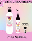 Designer Dries Clear Adhesive Bundle 8Oz,2Oz, Metal Tip