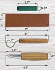 S01 Wood Spoon Carving Knives Set Spoon Making Tools Kit Whittling Knife Hook Knife Right-Handed Bowl Cup Kuksa for Beginners Woodworking Professional Wood Carving Kit