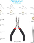 1200Pcs Open Jump Rings and Lobster Clasps with Jump Ring Pliers, Perfect Jewelry Findings Kit for Jewelry Making Supplies and Necklace Repair