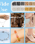 2440 Pcs Crimp Beads for Jewelry Making, 4 Colors Crimp Tube Beads with Crimping Pliers Tweezers Kit for DIY Earring Necklace Bracelet Making