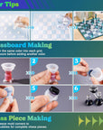 Chess Molds for Resin Casting, Upgraded Resin Chess Set Mold with 16 Piece 3D Full Size Chess Checkers & Chess Board Epoxy Silicone Resin Molds, DIY Chess Board Game, Christmas Gifts