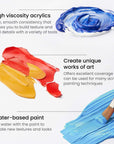 Acrylic Paint Set of 24 Tubes (0.74 Oz, 22 Ml) Non Toxic Acrylic Artist Paints, Heavy Body Acrylic Paint Art Supplies for Canvas Painting