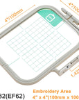 Embroidery Machine Hoop SA432 with 4"X4" Embroidery Area for Brother SE625 SE600 SE425 SE400 PE550D PE540D PE535 PE525 PE500 LB5000 LB7000 & Babylock Sofia 2 Verve