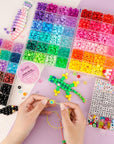 2400Pcs Pony Beads 72 Colors 9Mm Friendship Bracelets Making Kit, Rainbow Kandi Beads Bulk Letter Beads for Name Bracelets Jewelry Making Crafts with Elastic String