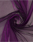 Pack of 25 Yards Long Bridal Solid Sheer Organza Fabric Bolt for Wedding Dress, Fashion, Crafts, Decorations, Backdrop, Christmas Craft Supplies, Silky Shiny Organza Fabrics 44” Wide- Dark Purple