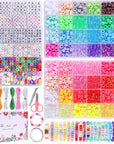 1500Pcs Pony Beads Bracelet Making Kit, 24 Colors Friendship Bracelet Kit Kandi Beads, Letter Beads Heart Beads with Elastic String for Jewelry Making DIY Craft Gifts for Adults