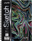 Fashion Poly Sketch Book, Neon Squiggles, 6" X 9", 1 Count