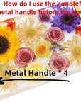 Large Silicone Tray Molds for Resin, 13.5"X9.5" Deep Rectangle Epoxy Tray Molds with 4Pcs Gold & Silver Handles, Resin Table Mold for River Board Table DIY Art Home Decoration
