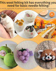 Needle Felting Kit, Wool Roving (5G/Color), Complete Needle Felting Starter Kit with Basic Felt Tools and Supplies Wool Fibre Spinning Craft Wet Felting Material for Beginners