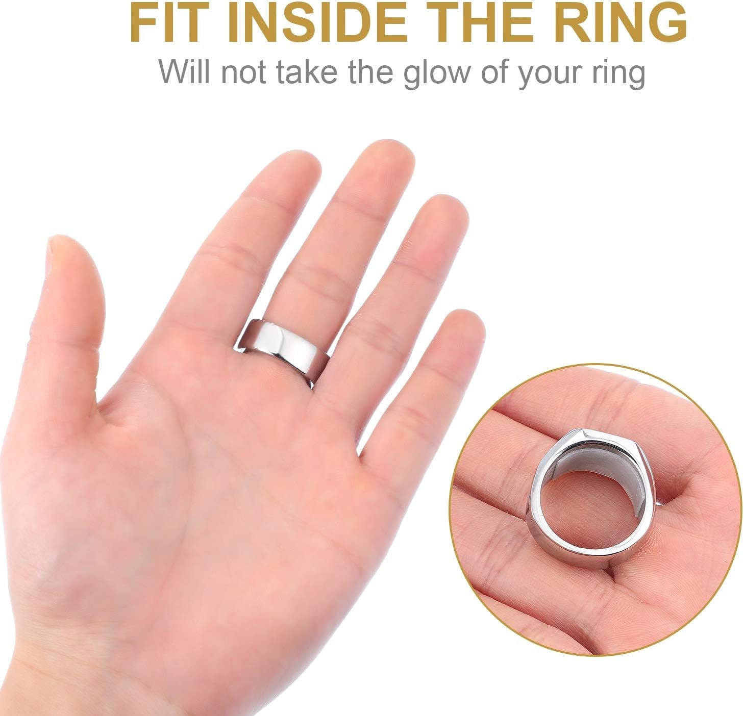 Ring Size Adjuster Loose Rings Adjuster Invisible Ring Sizer with Clean Cloth for Wide Ring Fixing, 5 Sheets (85 Pieces Totally)