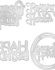 4 Set Die Cuts for Card Making, Happy Birthday Cutting Dies Card Making Supplies DIY Die Cutters Card Making Die Stencils for Scrapbooking