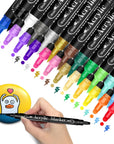 Dual Tip Acrylic Paint Pens, 26 Colors, Medium and Brush Tips, Ideal for Rock Painting, Ceramic, Wood, Plastic, Calligraphy, Scrapbooking, Card Making, DIY Crafts