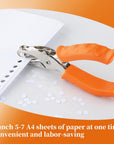 Single Hole Punch, HIA 1/4”Hole Puncher, Metal One Hole Puncher for Crafts with Ergonomic Silicone Handle, Paper Punch for Kids and Adults (Stylish Orange Color)