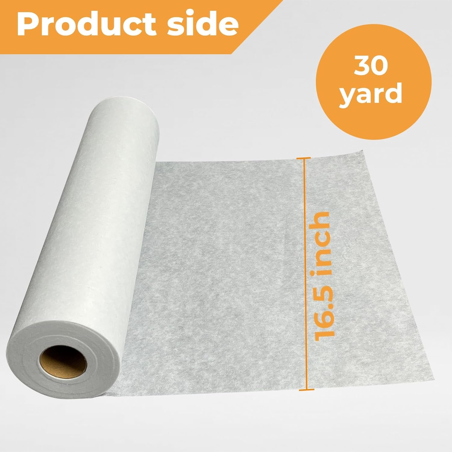 Medium Weight White Iron-On Non-Woven Fusible Interfacing: 16.5" X 30Yd Medium Weight Non-Woven Interfacing Iron on Polyester Single-Sided Interfacing for DIY Crafts Supplies