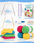 Knitting Kit for Beginners-Learn to Knit Dishcloth-Beginner Knitting Kit for Adults Kids with Knitting Book, Knitting Needles,Beginner Yarn, Yarn Needle, Craft Kits Gift (Beginner to Expert)