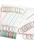 60 Rolls Skinny Washi Tape Set Gold Foil Masking Thin Basic Patterns Decorative Tapes for Arts, DIY Crafts, Journals, Planners, Scrapbook, Wrapping