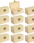 12 Pieces Small Wooden Box Unfinished Wood Treasure Boxes with Lid for DIY Crafts (3.5 X 2.1 X 1.9 In)