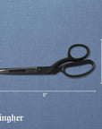 Featherweight Bent Handle Scissors - 8" Stainless Steel Shears - Sharp Fabric Scissors - Black