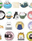 20 Pieces Cat Pins for Backpacks Brooch Pins Bulk Cute Cats Novelty Cartoon Animal Brooch Pins Lovely Mini Lapel Pins for Backpacks Set Badges Clothing Bags Jackets