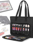 Carrying Bag for Diamond Painting A4 LED Light Pad, Diamond Painting Tools Storage Bag, Embroidery Bag Protective Case for Embroidery Floss and Supplies, 15.4"X12.2"X4.7", Black,Bag Only