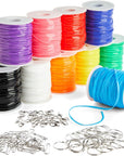 Lanyard String Boondoggle Kit with 10 Rolls (40 Yards Each) for Keychains and Bracelets (100 Total Pieces)