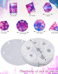 Resin Dice Mold, DND Dice Molds for Resin, 7 Cavities Sharp Edge Polyhedral Dice Silicone Molds for Epoxy Resin Casting DIY Standard Dice Table Board Game Lovers Gift