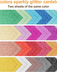 40 Sheets 20 Colors Glitter Cardstock, Cricut Paper Cardstock, No-Shed Sparkly Glitter, A5 Glitter Paper for Arts and Crafts - Card Making, Scrapbooking, DIY Projects