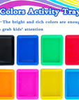 10 Pack Plastic Art Trays,8 Colors Activity Trays Sensory Tray,Sand Tray Serving Trays,Art Trays for Kids,Crafts Organizer,Diy Projects,Painting,Beads,Home,School