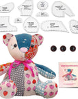 Acrylic Memory Bear Template Ruler Set with Detailed Instructions, Sewing Patterns for Beginners, Teddy Bear Quilting Templates (Sitting Height 6In)