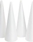 4 Pack Craft Foam - Foam Cones for Crafts, Trees, Holiday Gnomes, Christmas Decorations, DIY Art Projects (13.5X5.5 In)