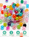 2400Pcs Pearl Beads, Beads, 47 Colors Beads for Beacelets, Multicolor Bracelet Making Kit round Beads for Jewelry Making with Elastic String, DIY Crafts Beads Set.