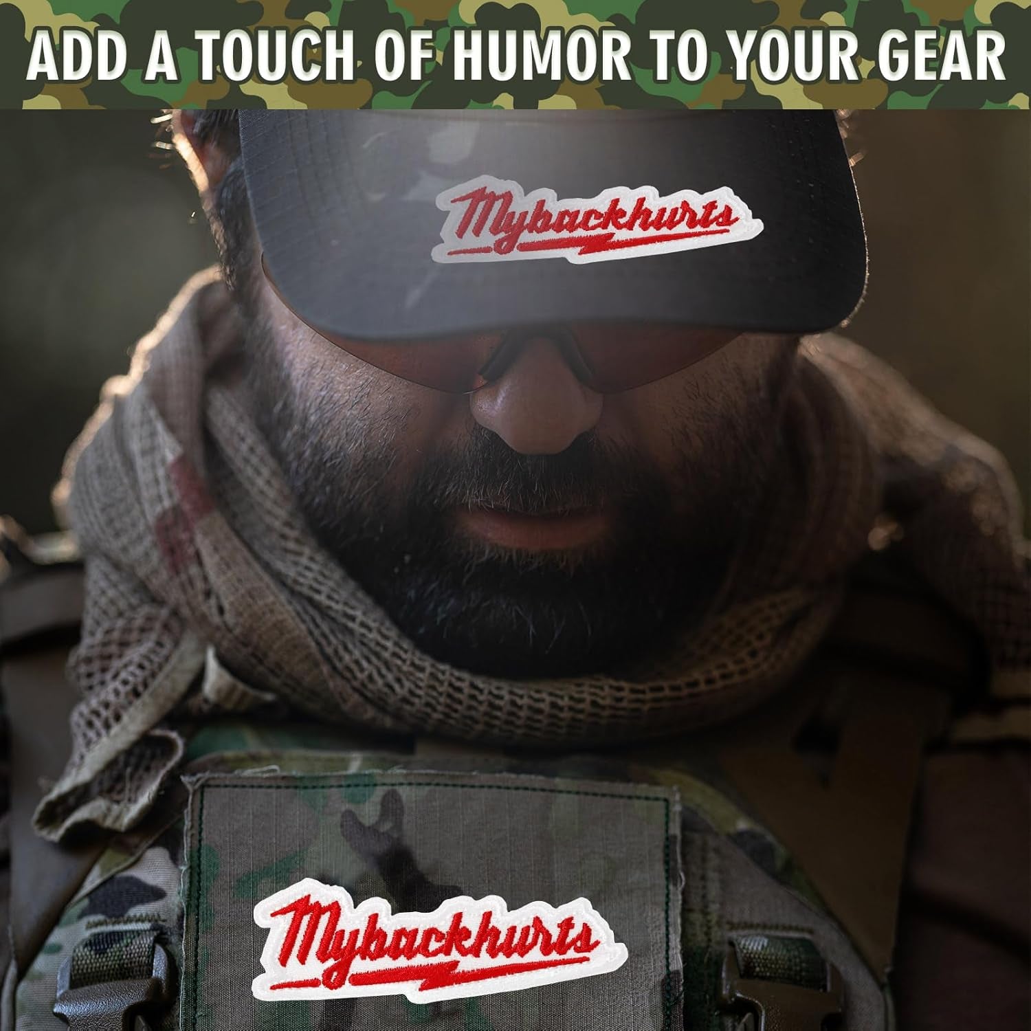 My Back Hurts Patch, 1 Pc Funny Embroidered Patch for Blue Collar Worker Builder, Tactical Morale Patch for Backpacks, Hard Hats, Dog Harnesses, Vests, Bags