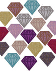 18Pcs Shiny Glitter Diamond Shape Iron on Patches Embroidered Motif Applique Decoration Sew on Patches Custom Patches for DIY Jeans, Jacket,Kid'S Clothing, Bag, Caps, Arts Craft Sew Making (Diamond)