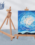 Art Easel (2 Pack) A-Frame Painting Easel, Wood Display Stand Holding Canvas up to 22" High, Portable Tabletop Easel and Sign Holder, Folding Travel Easel, Easy to Carry