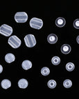 100 Pieces 4 Size Earring Pads Silicone Comfort Earring Cushions for Clips on Earrings, Clear